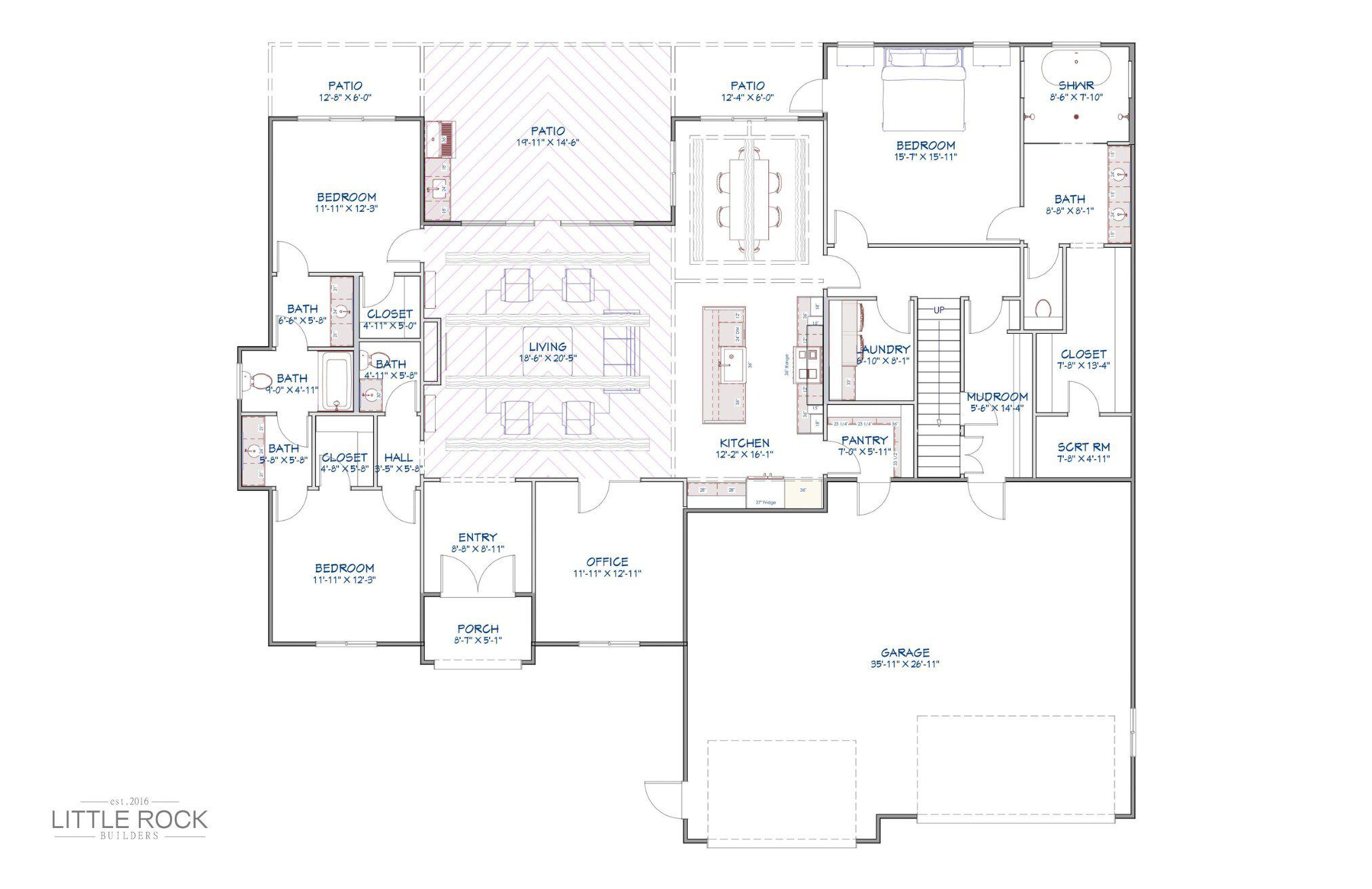 The Harrison is a 3 bedroom farmhouse built by Little Rock Builders in Texas